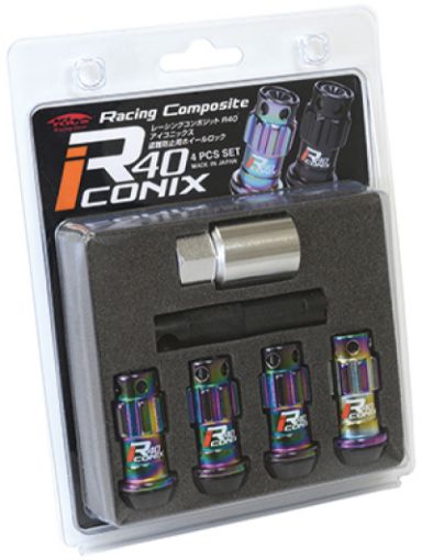 Bild von Project Kics 12X1.50 R40 Iconix Neochrome Lug Nut Lock Set - 4