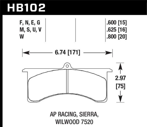 Bild von Hawk Stoptech AP Racing 6 DTC - 30 Race Brake Pads