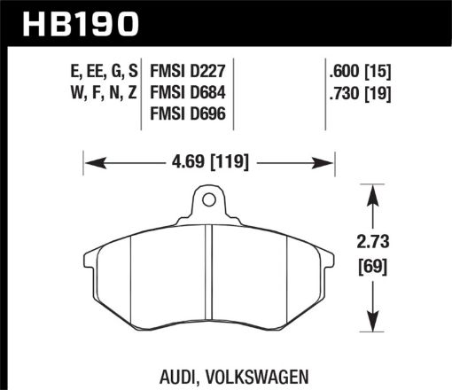 Bild von Hawk 80 - 87 Audi 5000 HT - 10 Compound Front Brake Pads