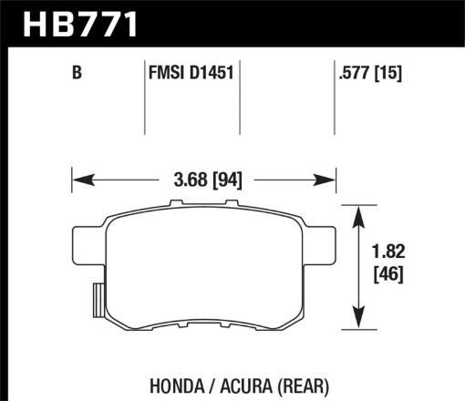 Bild von Hawk 08 - 16 Honda Accord High Performance Street 5.0 Rear Brake Pads