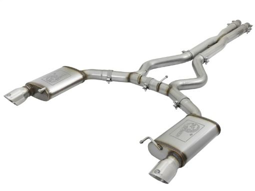 Bild von aFe MACHForce XP 3in 304 SS Cat - Back Exhausts w Polished Tips 15 - 17 Ford Mustang GT V8 - 5.0LV6 - 3.7L