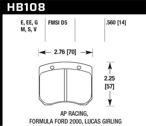 Bild von Hawk AP Racing FF 2000 HT - 10 Race Brake Pads