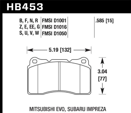 Bild von Hawk DTC - 80 04 - 15 Subaru Impreza WRXSTI, 02 - 0608 - 14 Mitsubishi Lancer Evo Front Brake Pads