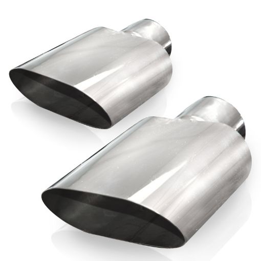 Bild von Stainless Works Big Oval Exhaust Tips 2.5in Inlet (priced per pair)