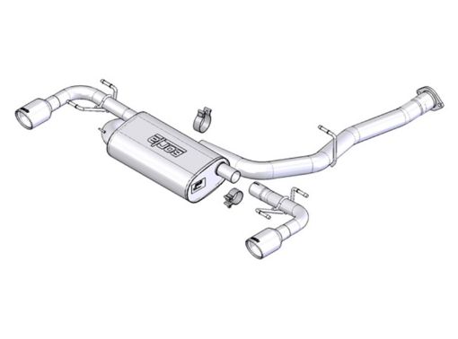 Bild von Borla 03 - 09 Mazda RX - 8 1.3L Single Round Rolled Angle - Cut Cat - Back Exhaust