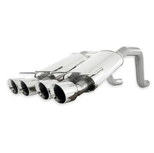 Bild von Stainless Works 2006 - 13 Corvette C6ZO6ZR1 3in Axleback Chambered Mufflers Quad 4in Rolled Edge Tips