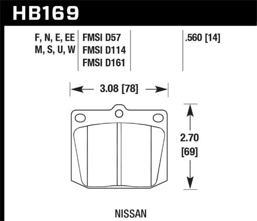 Bild von Hawk 75 - 78 Nissan 280Z Black Race Front Brake Pads