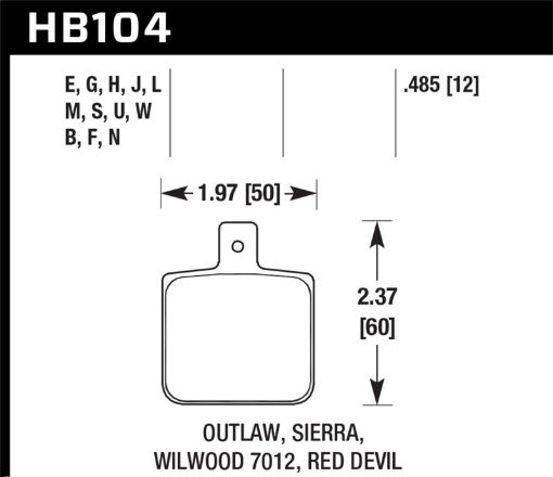 Bild von Hawk Wilwood DL Single Black Brake Pads