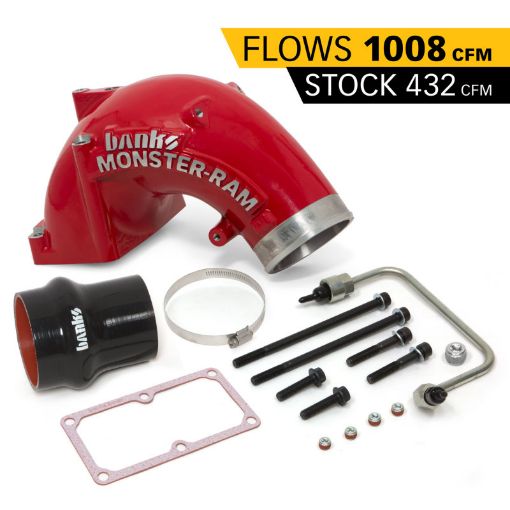 Bild von Banks Power 07.5 - 17 Ram 25003500 6.7L Diesel Monster - Ram Intake System wFuel Line 4.0in Red