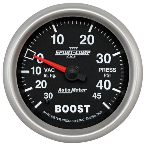 Bild von Autometer Sport - Comp II VACBoost 2 58in 30 IN HG - 45PSI Mechanical Gauge