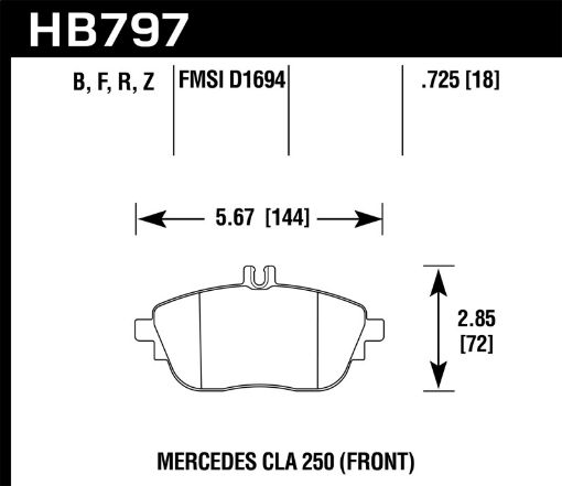 Bild von Hawk 17 Infiniti QX30 HPS Street Front Brake Pads