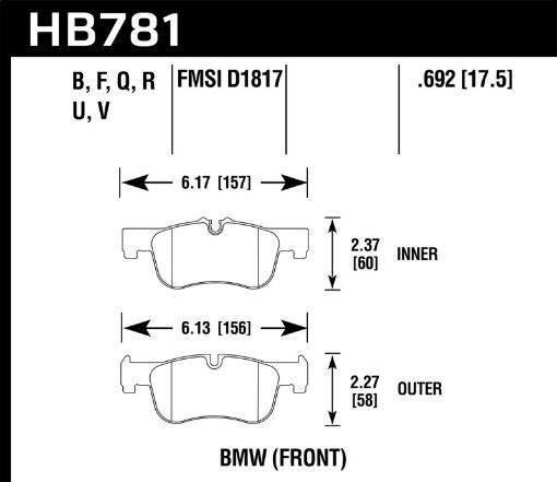 Bild von Hawk 12 - 15 BMW 118i DTC - 05 Race Front Brake Pads