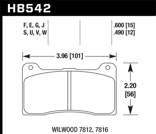 Bild von Hawk DTC - 80 Wilwood 7816 15mm Race Brake Pads