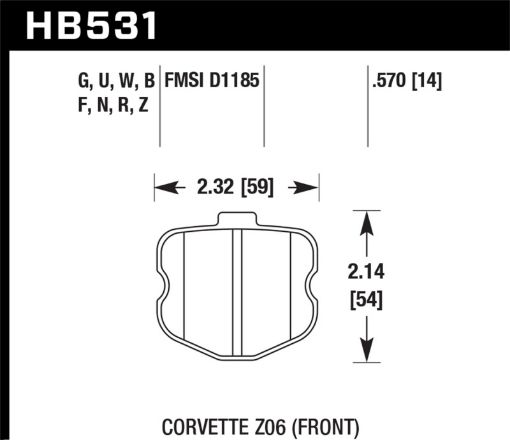 Bild von Hawk DTC - 80 06 - 13 Chevy Corvette Z06 Front Race Brake Pads