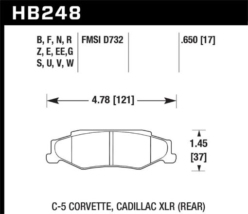 Bild von Hawk DTC - 80 97 - 13 Chevy Corvette Rear Race Brake Pads