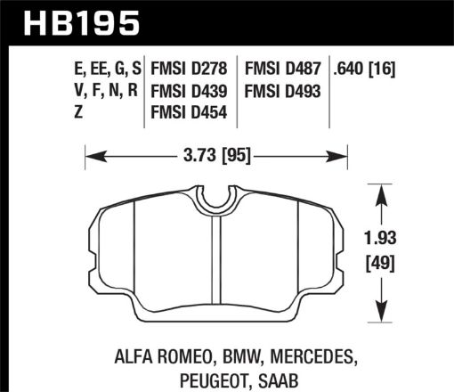 Bild von Hawk 87 - 91 BMW 325i DTC - 70 Front Race Brake Pads