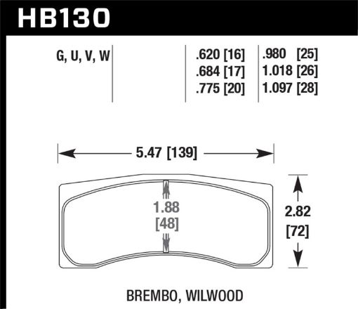 Bild von Hawk DTC - 80 Brembo 20mm Race Brake Pads