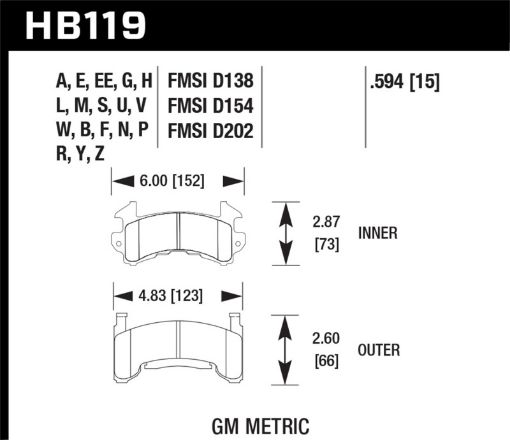 Bild von Hawk DTC - 80 76 - 88 Chevy Camaro Rear Race Brake Pads