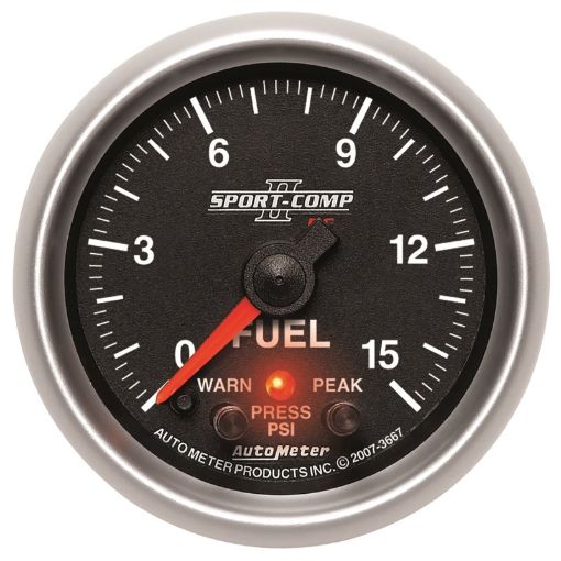 Bild von Autometer Sport - Comp II 2 - 116in 0 - 15 PSI Fuel Pressure Gauge