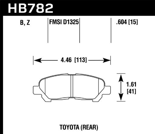 Bild von Hawk 08 - 13 Toyota Highlander High Performance Street 5.0 Rear Brake Pads