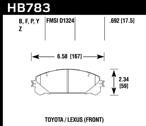 Bild von Hawk 08 - 16 Toyota Highlander LTS Street Front Brake Pads