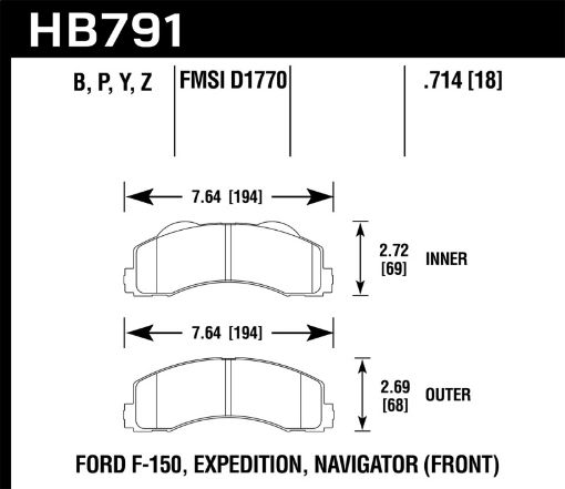 Bild von Hawk 14 - 16 Ford F - 150 HPS 5.0 Front Brake Pads