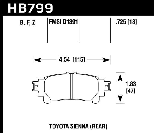 Bild von Hawk 14 - 16 Toyota Highlander HPS 5.0 Rear Brake Pads