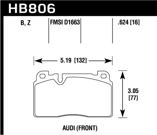 Bild von Hawk 16 - 17 Audi A6 HPS 5.0 Front Brake Pads