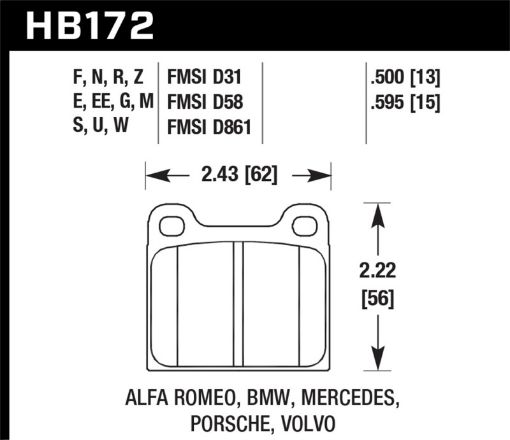 Bild von Hawk Porsche 911 M - Caliper Black Race Brake Pads