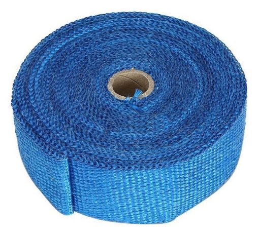 Bild von Torque Solution 50in x 2in Universal Fiberglass Exhaust Wrap - Blue