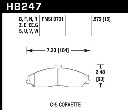 Bild von Hawk 97 - 13 Chevy Corvette BaseZ51 DTC - 50 Front Brake Pads