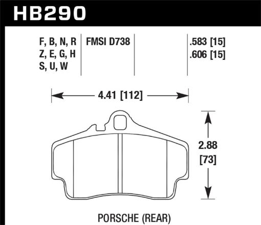 Bild von Hawk 98 - 10 Porsche 911 06 - 12 Porsche Cayman S Blue 9012 Race Rear Brake Pads