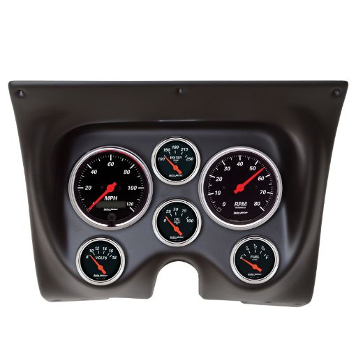 Bild von Autometer Designer Black 67 - 68 CamaroFirebird Dash Kit 6pc Tach MPH Fuel Oil WTMP Volt