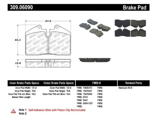 Bild von StopTech Performance ST - 40 4 Piston Front Caliper Brake Pads