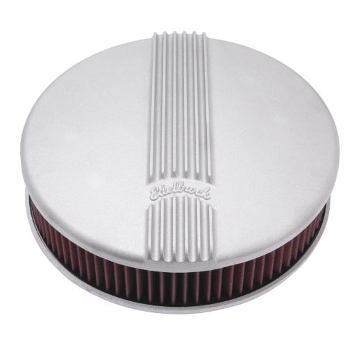 Bild von Edelbrock Air Cleaner Classic Series Round Aluminum Top Cloth Element 14In Dia X 3 9In Satin