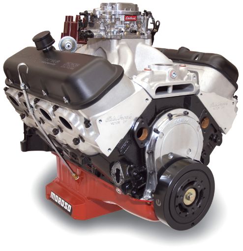 Bild von Edelbrock Crate Engine EdelbrockPat Musi 555 RPM XT BBC 675 HP Stock Exhaust Port Location