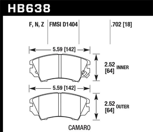 Bild von Hawk Camaro V6 HPS Street Front Brake Pads