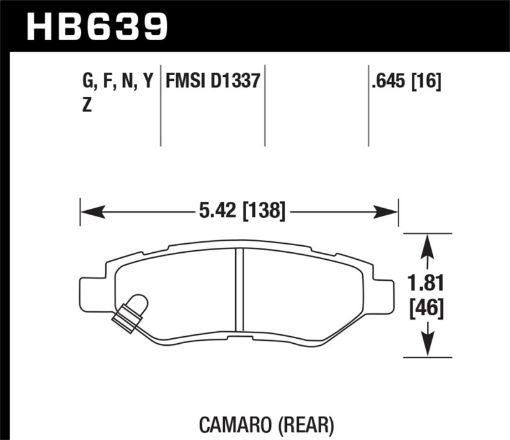 Bild von Hawk Camaro V6 HPS Street Rear Brake Pads