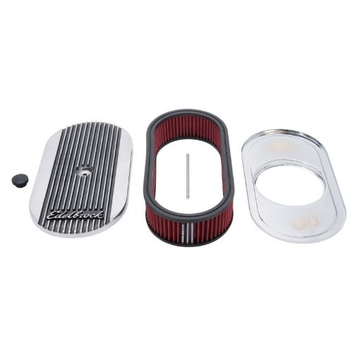 Bild von Edelbrock Air Cleaner Elite II Oval Single 4 - Bbl Carb 2 5In Red Element Polished