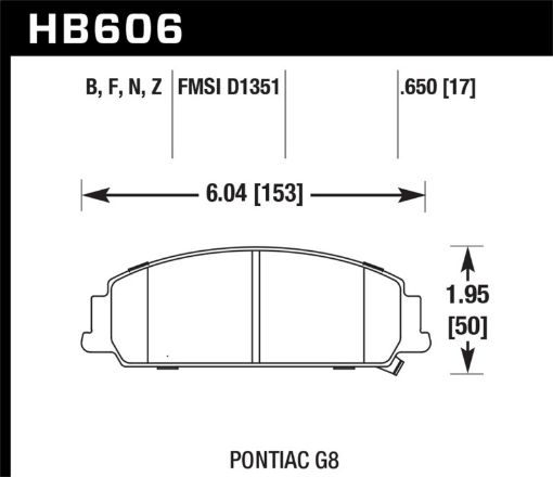 Bild von Hawk 08 - 09 Pontiac G8 3.6 Base6.0 HP Street Front Brake Pads