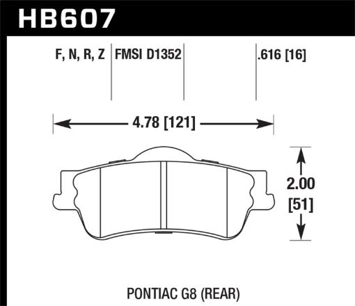 Bild von Hawk 08 - 09 Pontiac G8 3.6 Base6.0 HPS Street Rear Brake Pads