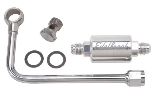 Bild von Edelbrock 38In Hard Fuel Line w - 6 B - Nut and Polished Filter