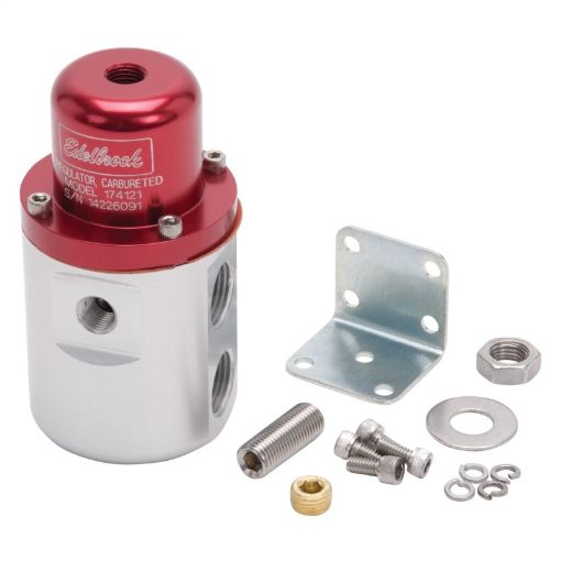 Bild von Edelbrock Fuel Pressure Regulator Carbureted 160 GPH 5 - 10 PSI 38In InOut Retunless RedClear