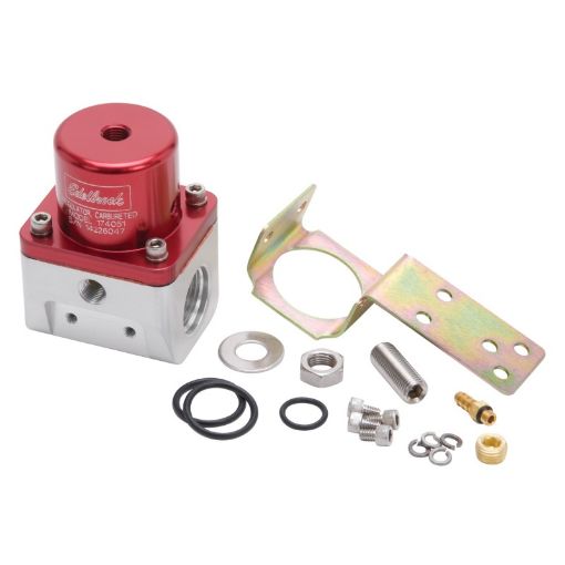 Bild von Edelbrock Fuel Pressure Regulator Carbureted 180 GPH 5 - 10 PSI - 10 InOut - 6 Return RedClear