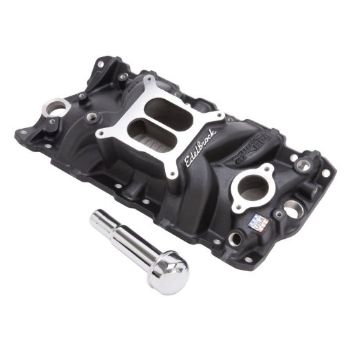 Bild von Edelbrock Intake Manifold Perf Eps SBC w Oil Fill Tube and Breather Black