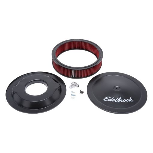 Bild von Edelbrock Air Cleaner Pro - Flo Series Round 14 In Diameter Cloth Element 38Indropped Base Black