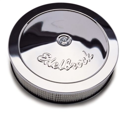 Bild von Edelbrock Air Cleaner Pro - Flo Series Round Steel Top Paper Element 14In Dia X 3 313In Chrome