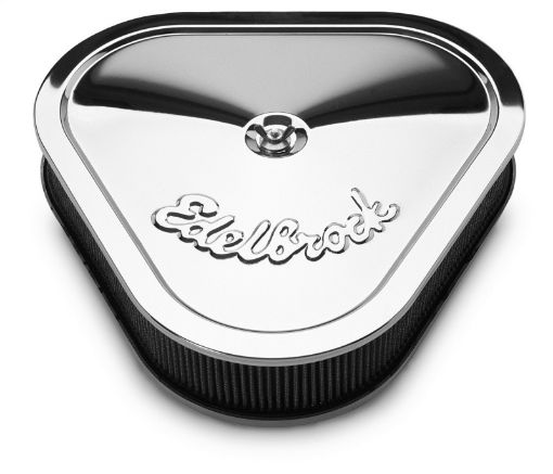 Bild von Edelbrock Air Cleaner Pro - Flo Series Triangular Steel Top 14 125In X 13 375In X 3 5In Chrome