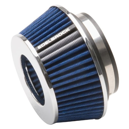 Bild von Edelbrock Air Filter Pro - Flo Series Conical 3 7In Tall BlueChrome