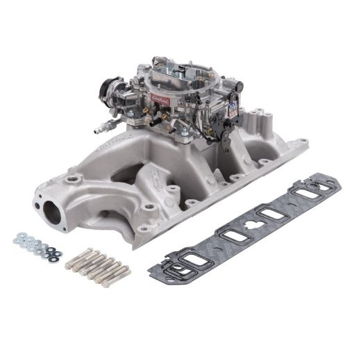 Bild von Edelbrock Manifold And Carb Kit Performer RPM Air - Gap Small Block Ford 351W Natural Finish